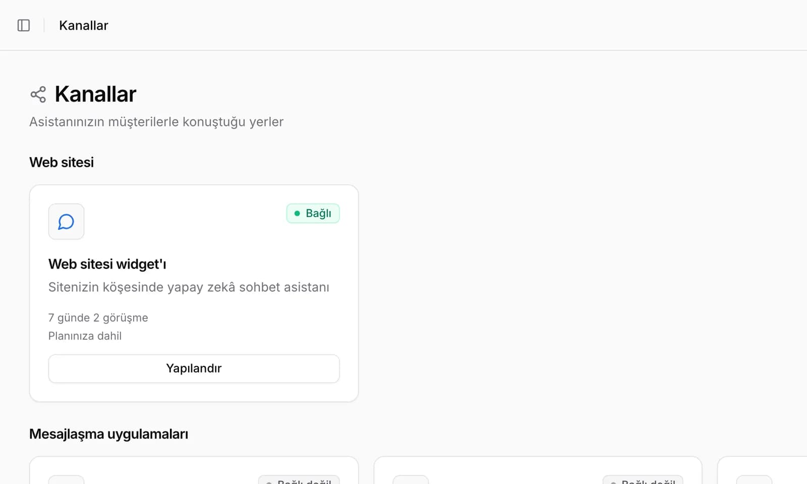 AirChat paneli ekran görüntüsü: Token’ı AirChat’e yapıştırın
