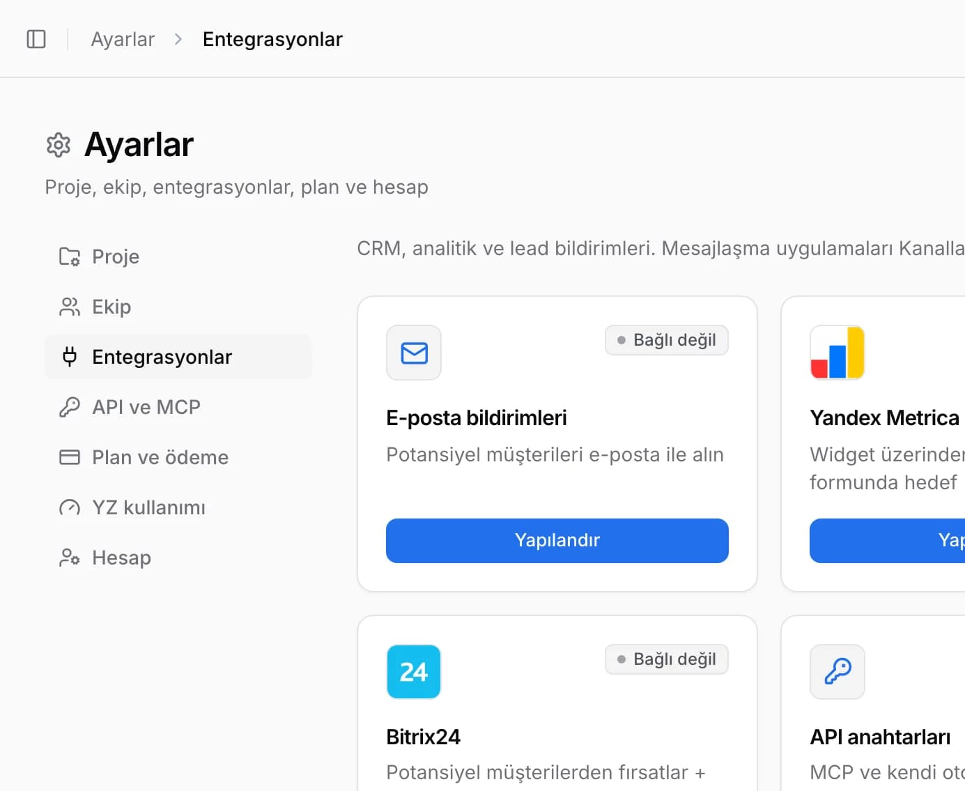 AirChat paneli ekran görüntüsü: Uygulamayı portala kurun